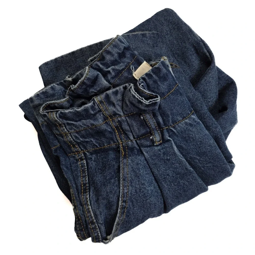 Lizette Collection High Waist Paper Bag Wide Leg‎ Jeans Women's Size XL 30x31